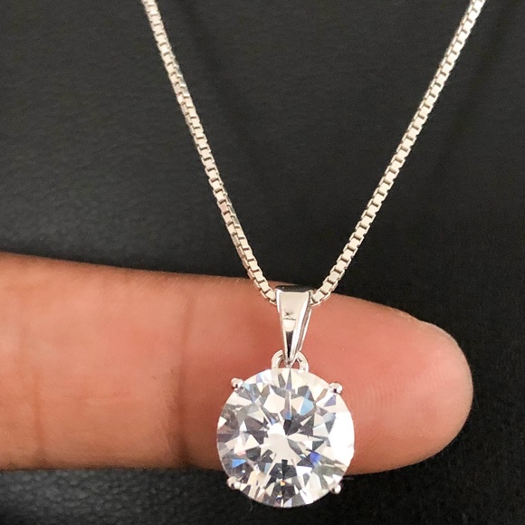Sterling Silver Cz Necklace - Picture 1 of 8